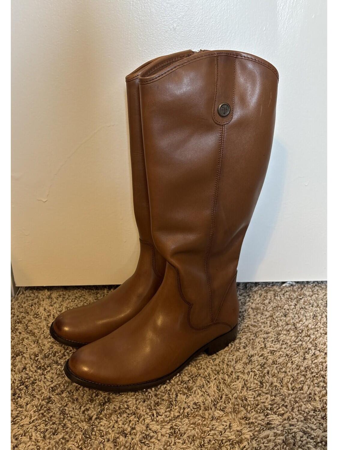 Frye Melissa Knee High Tall Women's Leather Riding Boot Brown Size 8.5 M New